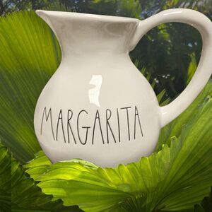 Rae Dunn MARGARITA Ceramic Pitcher LargeFarmhouse Summer Decor Large White 2021